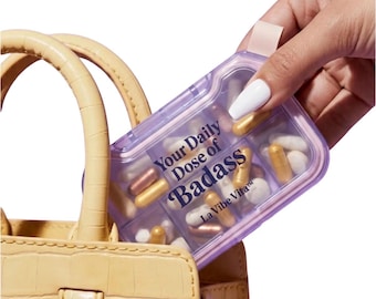 7 Day Pill Organizer | Weekly Vitamin Case, Spill Proof Travel Box, Portable Supplement Organizer