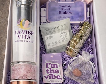 Daily Dose of Badass Hydration Ritual Box | Crystal Water Bottle + Pill Organizer Set