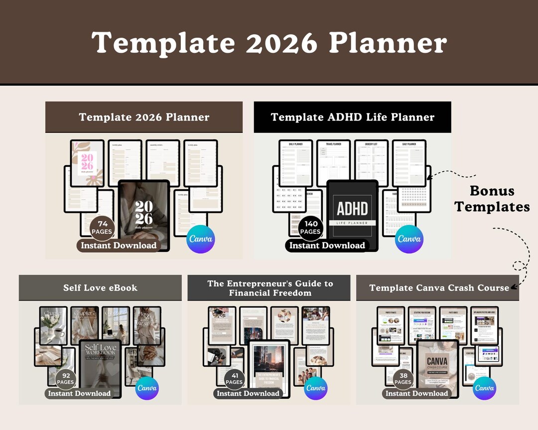 2026 Daily Planner Template | Weekly Schedule & Monthly Review Planner
