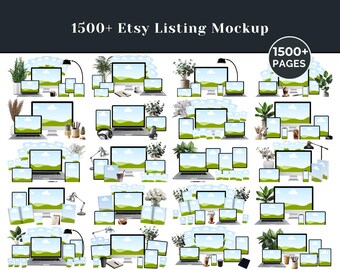 Paquete de plantillas de anuncios de Etsy: más de 1500 maquetas, banners y miniaturas de Canva con derechos PLR