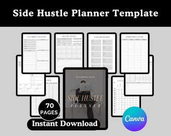 Side Hustle Planner Template | Income, Profit, Expense & Business Goal Tracker
