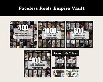 Filmiki bez twarzy Empire Vault | Luksusowy pakiet filmów na Instagramie i TikToku w serwisie Canva (PLR/MRR)