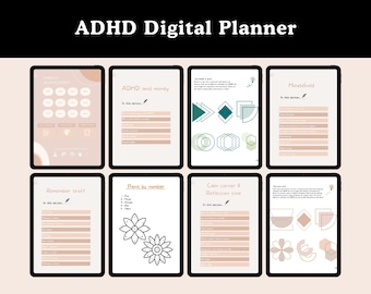 Planer ADHD | Dziennik produktywności do druku, śledzenie koncentracji i zeszyt ćwiczeń do zarządzania czasem (PLR)