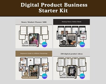 Kit de inicio para negocios de productos digitales / Paquete de libros electrónicos para vender productos digitales en línea (PLR/MRR)