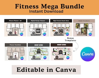 Fitness Mega Bundle | Workout Planner, Meal Plan & Weight Loss Journal (PLR/MRR)