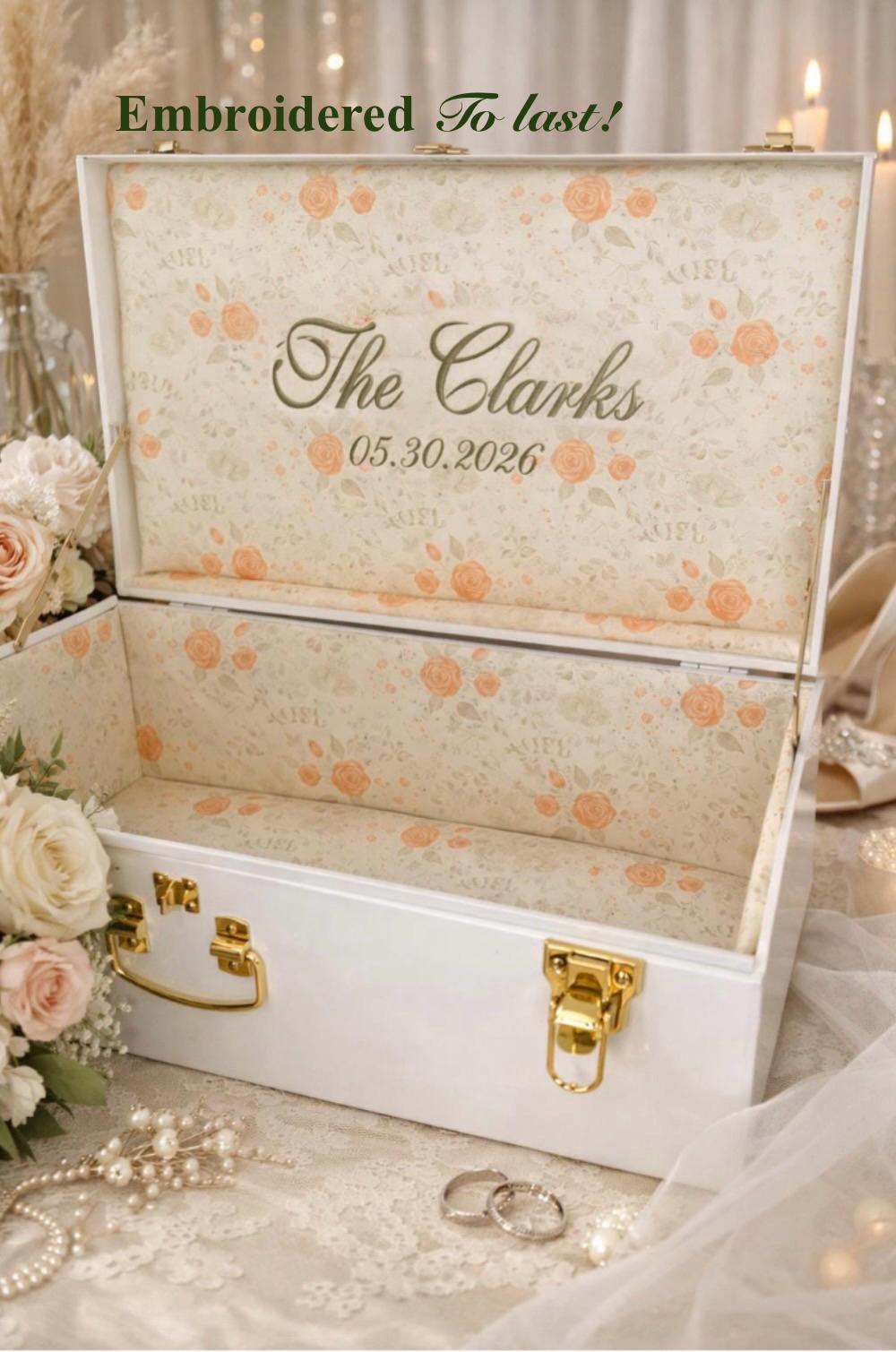 Wedding Keepsake Trunk, Personalized Bridal Memory Box