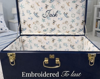 Baby Shower Gift for Boy | Personalized Keepsake Trunk | Custom Name Memory Box for New Mom, toy chest baby and toddler. Toys