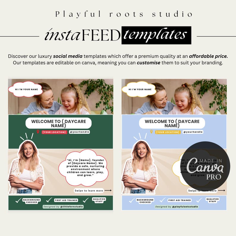 Welcome Daycare Template and Posts | Instagram Carousel | Post Graphics ...
