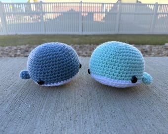 Round Whale Plushie, Chubby Amigurumi whale plush, soft crochet ocean animal, cute handmade sea creature toy, kawaii whale collectible gift
