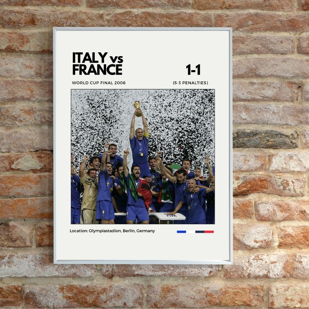 Italy Vs France 2006 World Cup Final Digital Print | World