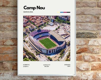 Camp Nou Stadium Digital Print FC Barcelona | Minimalist Football Print