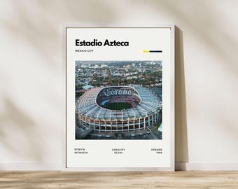 Estadio Azteca Poster | Mexico City Minimalist Football Stadium Print