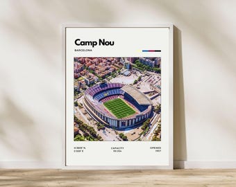 Camp Nou Stadium Poster FC Barcelona | Minimalist Football Print