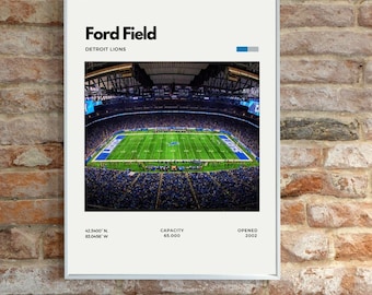 Digitale Ford Field-afdruk | Poster Detroit Lions Stadium