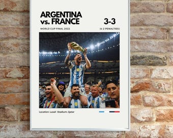 Argentina vs France 2022 World Cup Final Digital Print | Messi World Champions Poster