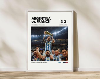 Argentina vs France 2022 World Cup Final Poster | Messi World Champions Print