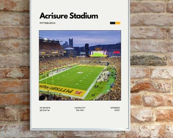 Impresión digital del estadio Acrisure de Pittsburgh / Póster del estadio de los Steelers