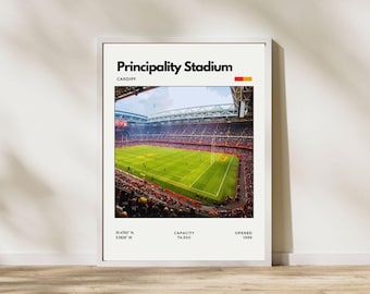 Principality Stadium Cardiff Poster | Wales Rugby | Minimalist Sports Poster