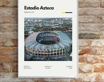 Estadio Azteca Digital Print | Mexico City Minimalist Football Stadium Poster