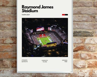 Impresión digital del estadio Raymond James / Póster del estadio de los Tampa Bay Buccaneers