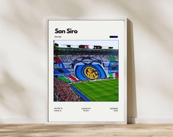 San Siro  Minimalist Stadium Poster | Inter Milan Print