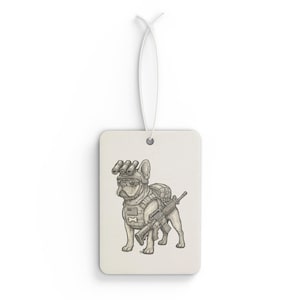 Tactical Frenchie Car Air Freshener | Military Bulldog Scented Accent