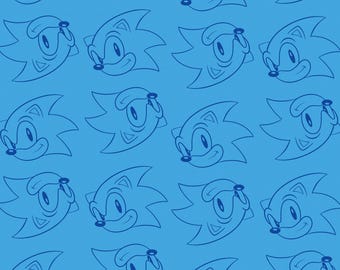 Tela de Sonic the Hedgehog - Se vende por 1/2 yarda - Tela de videojuegos clásicos - Tela de videojuegos - Tela 100% algodón