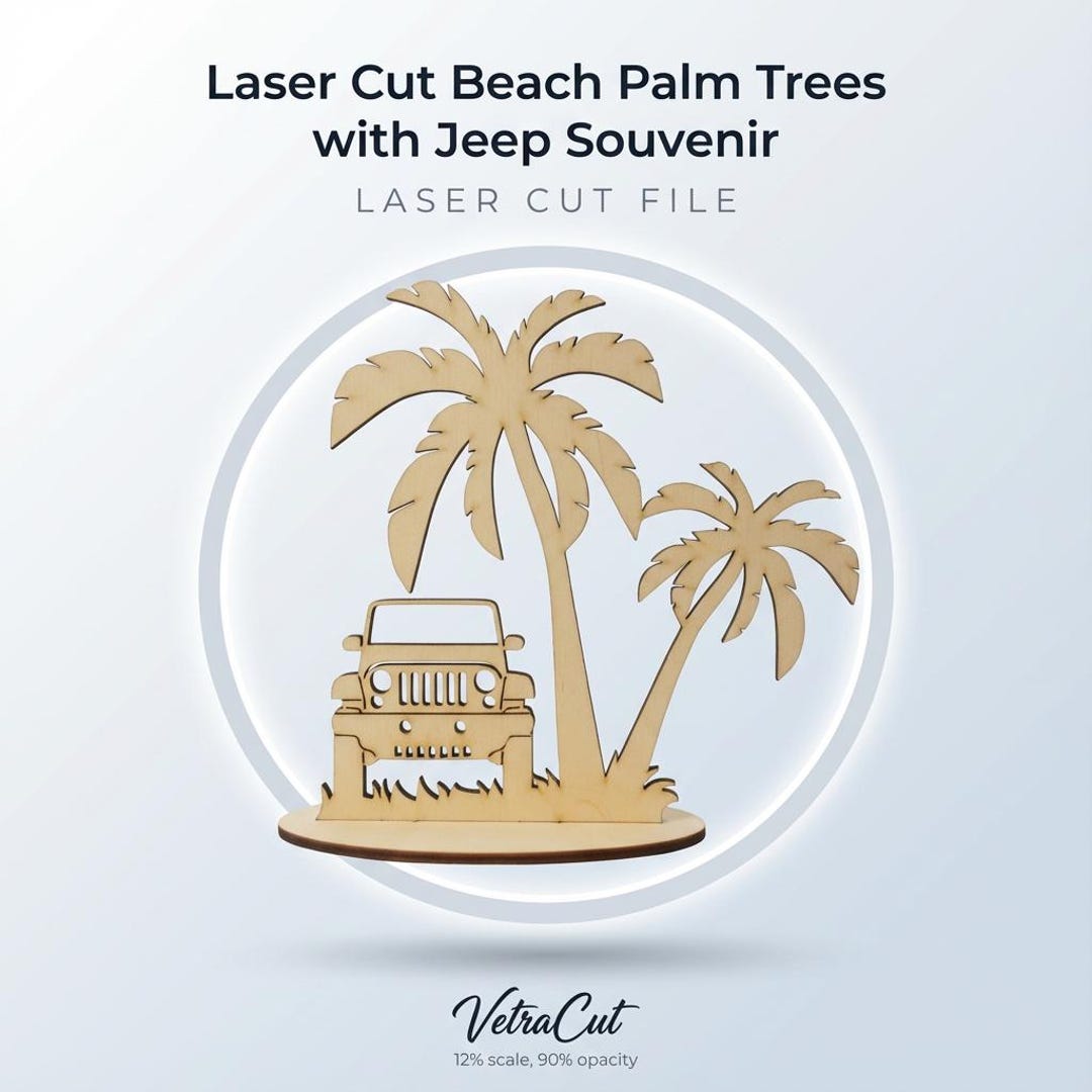 Beach Tree Cd R Laser Cut Beach Palm Trees Jeep Souvenir File | CDR SVG DXF - Etsy