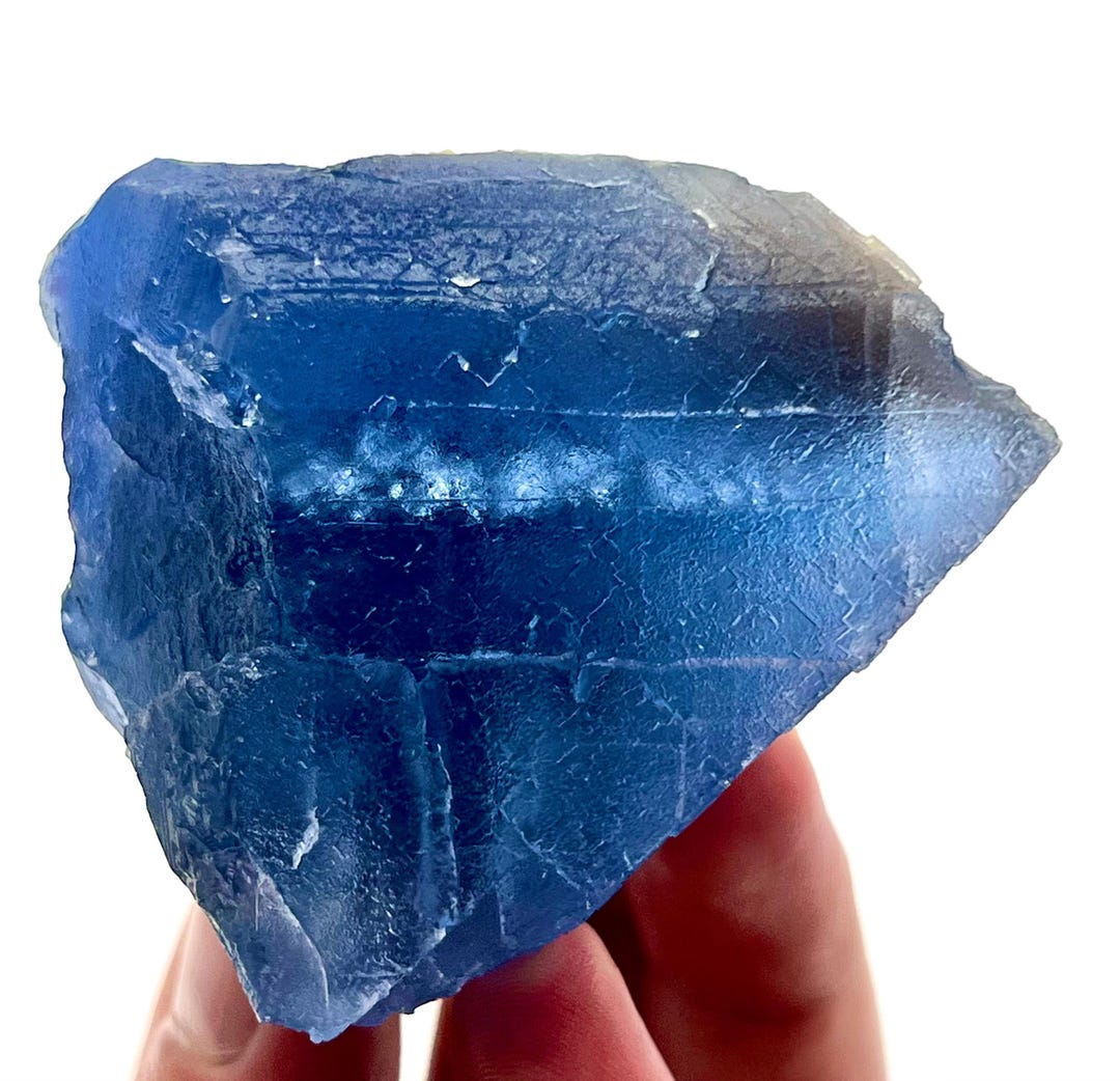 Raw Blue Fluorite Crystal Cluster: 197 Grams, Afghanistan Home Decor ...