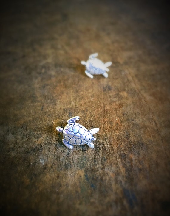 Orecchini a forma di tartaruga marina in argento Sterling con