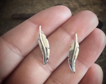 Feather Ear Climber Earrings, Sterling Silver Boho Style Classic Everyday Jewelry Gift for Her