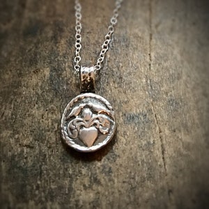 Handmade Bird Delicate Necklace, Wax Seal Necklace, Nature Jewelry, Bird Jewelry Gift for Wife