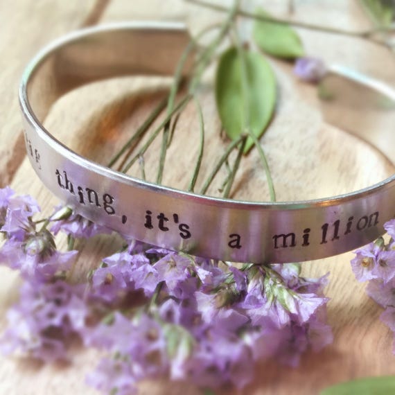 Friendship Quote Bracelet, Hand Stamped Cuff Bracelet, Silver Bracelet Gift for Friend Under 20, Unique Gift Statement Bracelet