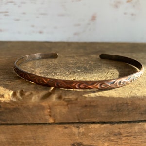 Copper Cuff Bracelet Skinny Stacking Jewelry Unique Jewelry for Women or Men image 5