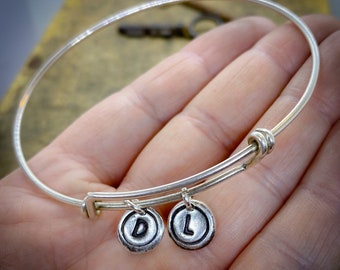 Initial Bracelet, Personalized Jewelry Gift for Women, Bridesmaid Gift, Tiny Letter Bracelet, Skinny Bracelet Charm Bracelet