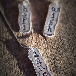 Personalized Word Necklace - Silver Tag Pendant - Custom Name Necklace - Great Gift for Her - Customize Name or Word