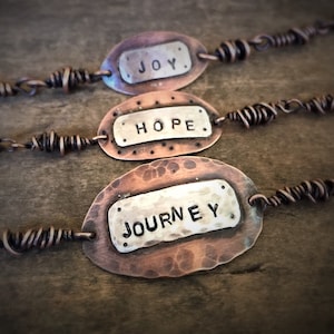 Unique Copper Engraved Bracelet, Copper Bracelet Mantra Bracelet Affirmation Jewelry, Statement Bracelet, Personalized Gift for Her, Quote
