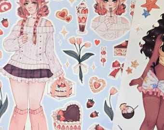 Dragon Girls Character Sticker Sheets | Planner Journaling Supplies