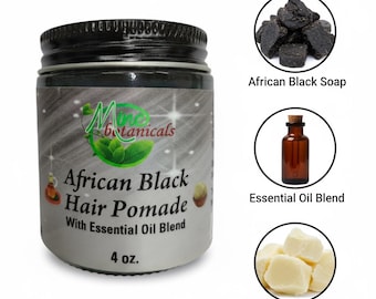 African Black Hair Pomade with Essential Oil Blend 4oz