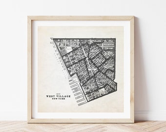 West Village NYC Neighborhood Map Art