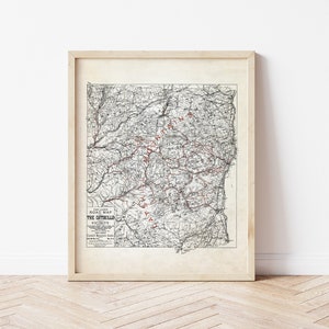 Catskill Mountains Map Art