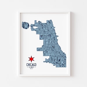 Chicago Neighborhoods Map Art