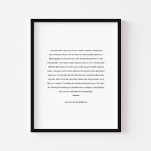Redwoods quote by John Steinbeck Digital Download #1