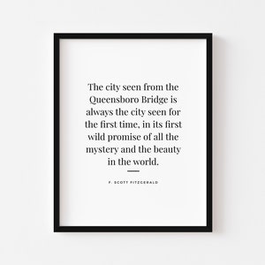 New York City quote by F. Scott Fitzgerald Digital Download