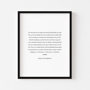 Redwoods quote by John Steinbeck Digital Download #2