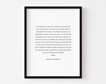 Redwoods quote by John Steinbeck Digital Download #1