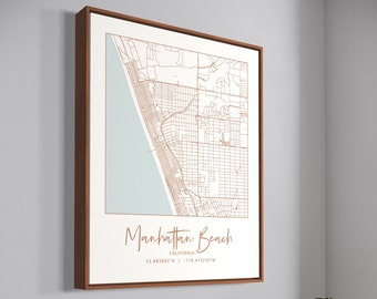 Manhattan Beach Map Art Print