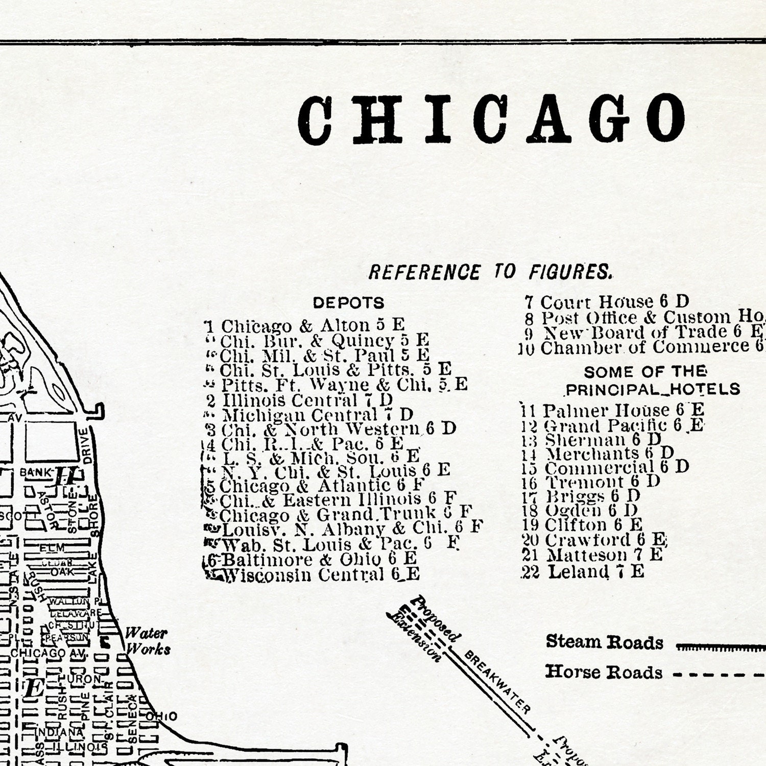 Vintage Chicago Illinois Map Art Print Etsy