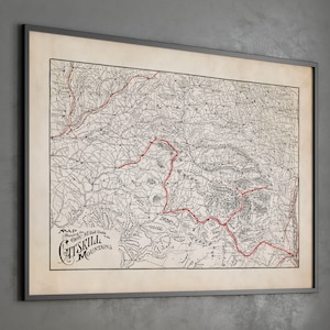 Catskill Mountains Map Art