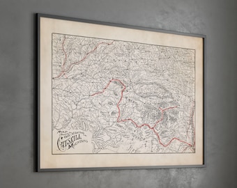 Catskill Mountains Map Art